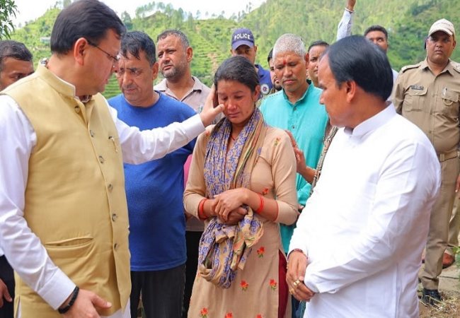 Pushkar Singh Dhami In Tharali