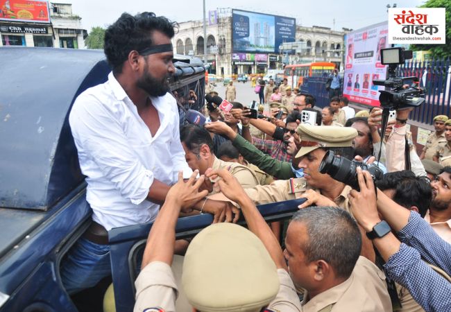 NSUI protest in Lucknow