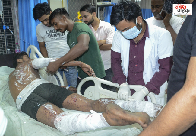 Doctors treating the injured after the incident.
