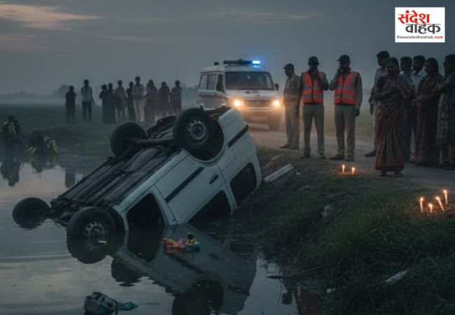 Kanpur News: तालाब में वैन गिरने से मासूम समेत एक ही परिवार के 4 सदस्यों की मौत