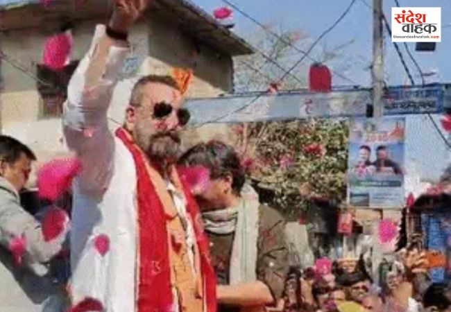 लखनऊ में संजू बाबा का स्वैग, बोले- ओए मामू! झाड़ लगाओ और पानी बचाओ वरना अपनी वॉट लग जाएगी