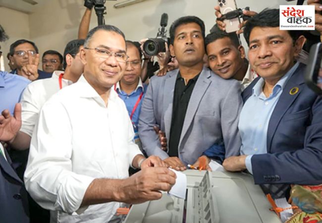 वोट डालकर बोले बीएनपी प्रमुख तारिक रहमान, जनता को उनके अधिकार वापस मिले