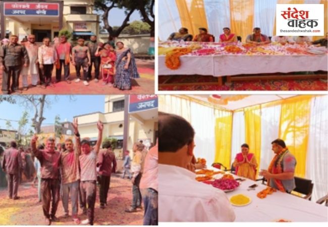 बरेली में बुजुर्गों और मूकबधिर बच्चों के संग पुलिस ने मनाई होली, साथ बैठकर किया भोजन