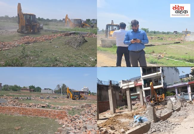 Lucknow News: किसान पथ पर 25 बीघा अवैध प्लॉटिंग और महानगर में अवैध निर्माण ध्वस्त