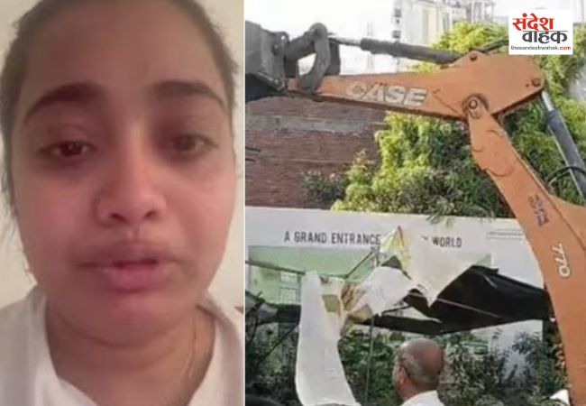 सैलून मैनेजर रत्ना सुसाइड केस में एक्शन, मुख्य आरोपी शरद सिंह के अवैध निर्माण पर चला बुलडोजर