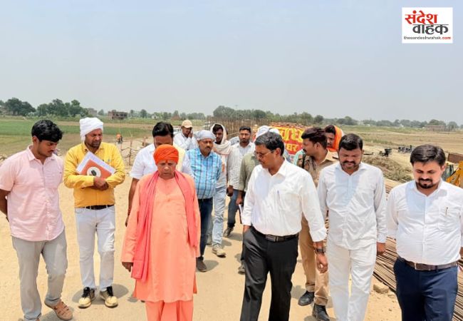 विधायक श्यामधनी राही ने निर्माणाधीन पुल का किया औचक निरीक्षण