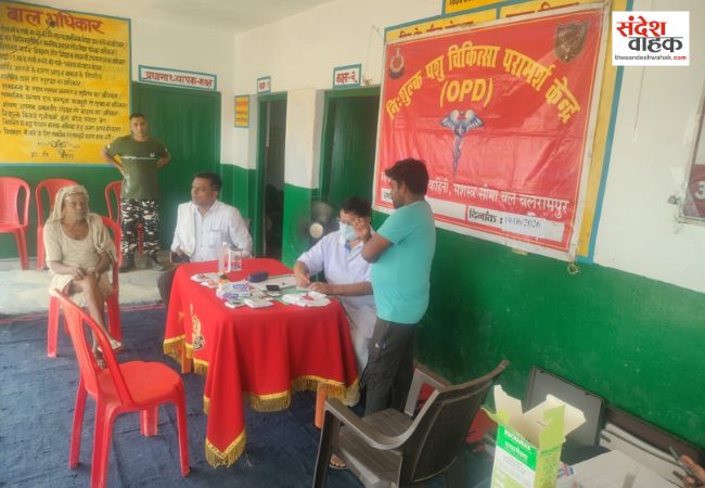 सशस्त्र सीमा बल ने वीरपुर गांव में किया निःशुल्क पशु चिकित्सा शिविर का आयोजन