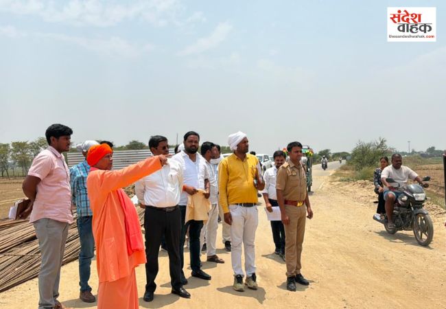 विधायक श्यामधनी राही ने निर्माणाधीन पुल का किया औचक निरीक्षण