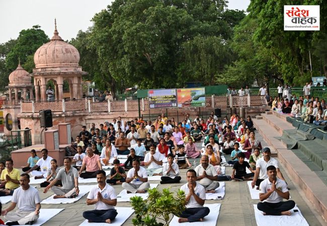 सेना की गोमती टास्क फोर्स ने योग संग दिया नदी संरक्षण का संदेश