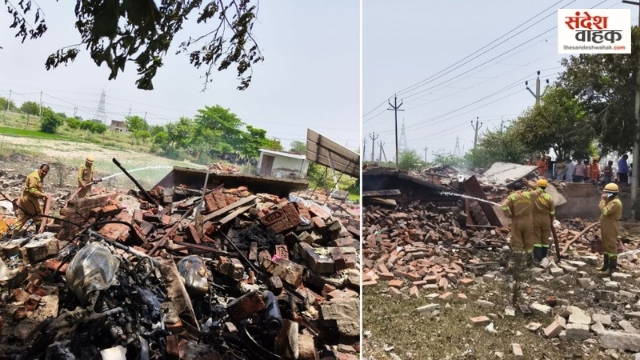 Lucknow: पटाखा फैक्ट्री में विस्फोट, 200 मीटर दूर गिरे मलबे के टुकड़े, महिला की मौत