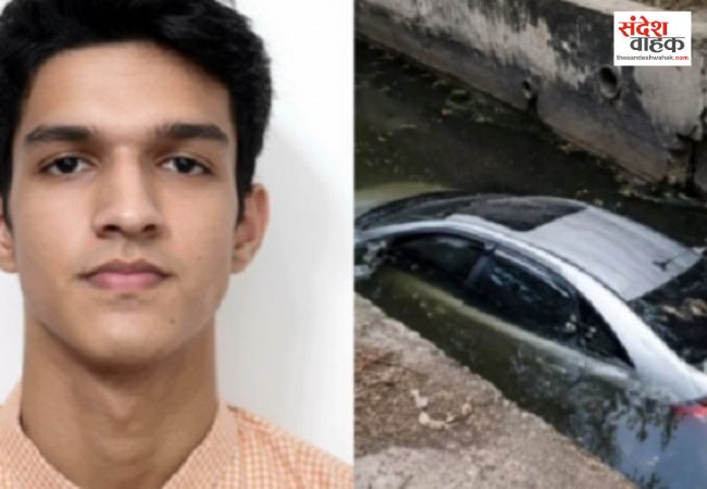 अनियंत्रित होकर गहरे नाले में गिरी कार, आर्मी ऑफिसर के बेटे की मौत