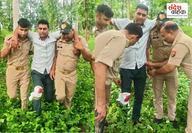 पुलिस मुठभेड़ में दुष्कर्म का वांछित आरोपी पैर में गोली लगने से घायल