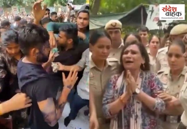 अभिजीत दीपके पर स्याही फेंकने वाली महिला बोली- 'मुझे बहुत मारा', लगाए जय श्रीराम के नारे