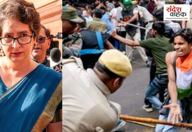 CJP प्रदर्शनकारियों पर पुलिस कार्रवाई से भड़कीं प्रियंका गांधी, बोलीं- छात्रों पर लाठीचार्ज क्यों