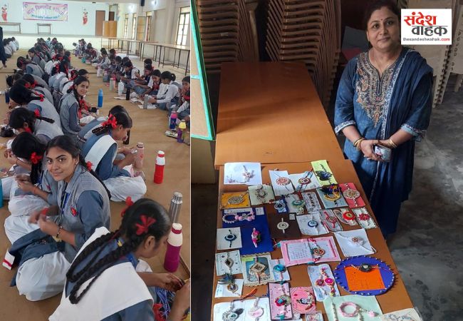 आंवला के बाल विद्यापीठ स्कूल में राखी प्रतियोगिता