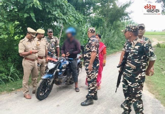 इंडो-नेपाल बॉर्डर पर ऑपरेशन कवच के तहत पुलिस-SSB की संयुक्त गश्त