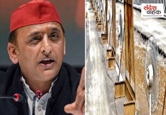 22 दिन में 8 जगह धंसा लखनऊ-कानपुर एक्सप्रेसवे, पंखों से सुखाई गई सड़क पर अखिलेश का तंज