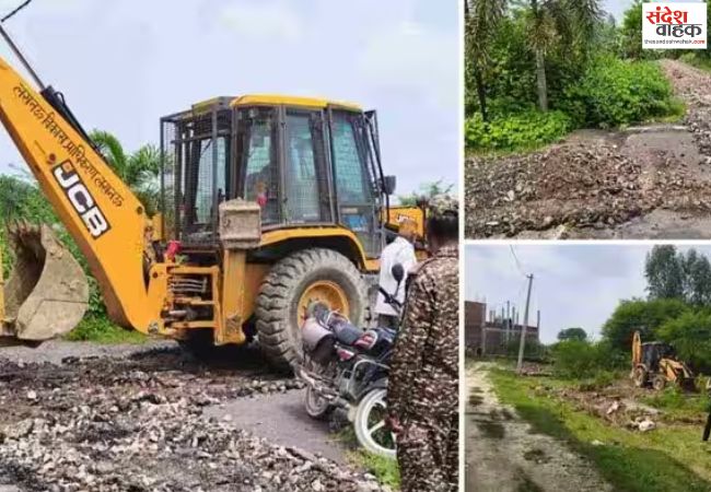 मोहनलालगंज में लखनऊ ग्रीन सिटी समेत 5 अवैध कॉलोनियों पर चला बुलडोजर