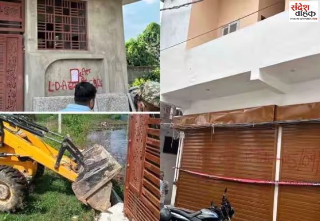 लखनऊ में 140 बीघा में फैली 11 अवैध कॉलोनियों पर चला एलडीए का बुलडोजर