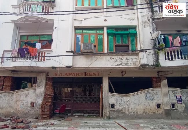 लखनऊ में अपार्टमेंट का पिलर धंसा, सुरक्षित निकाले गए 25 परिवार, NDRF-SDRF तैनात