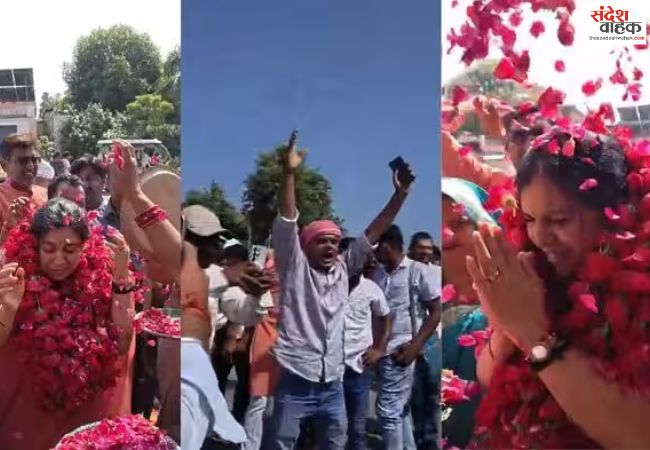मिर्जापुर पहुंचीं पूर्व आईएएस दिव्या मित्तल का जोरदार स्वागत