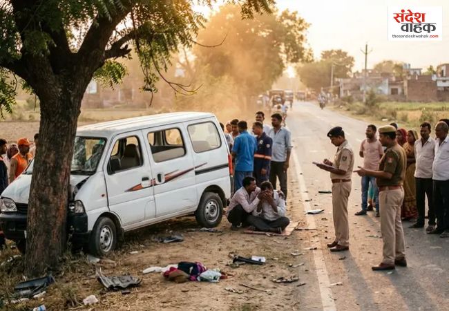 बुलंदशहर में भीषण सड़क हादसा, ईको वैन पेड़ से टकराई, एक ही परिवार के 5 लोगों की मौत
