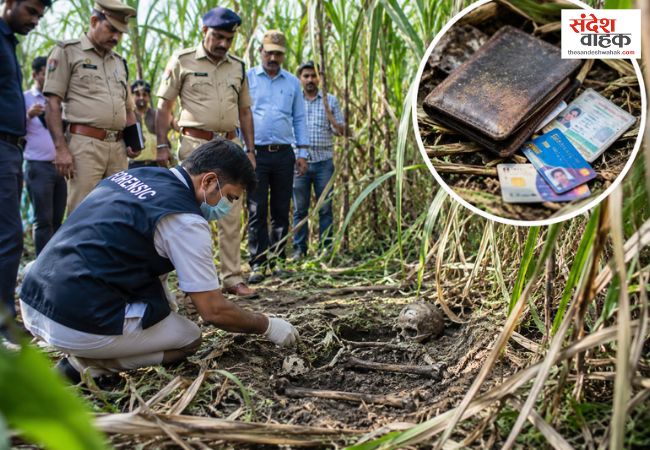 पीलीभीत में चार महीने से लापता युवक का गन्ने के खेत में मिला कंकाल, पर्स से हुई पहचान
